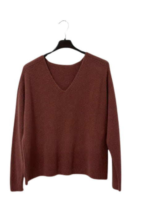 Kurzer Pullover mit V-Ausschnitt