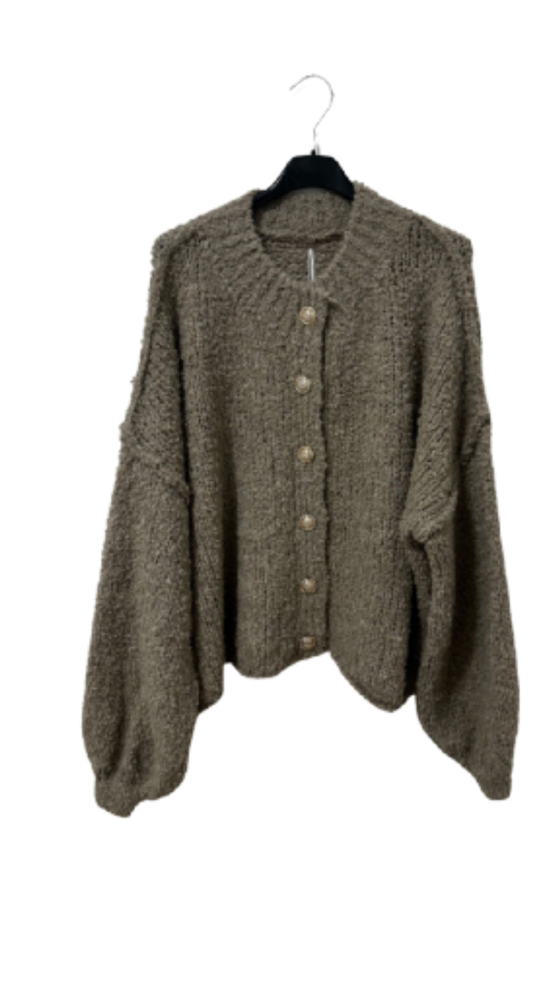 Boucle Strickjacke kurz