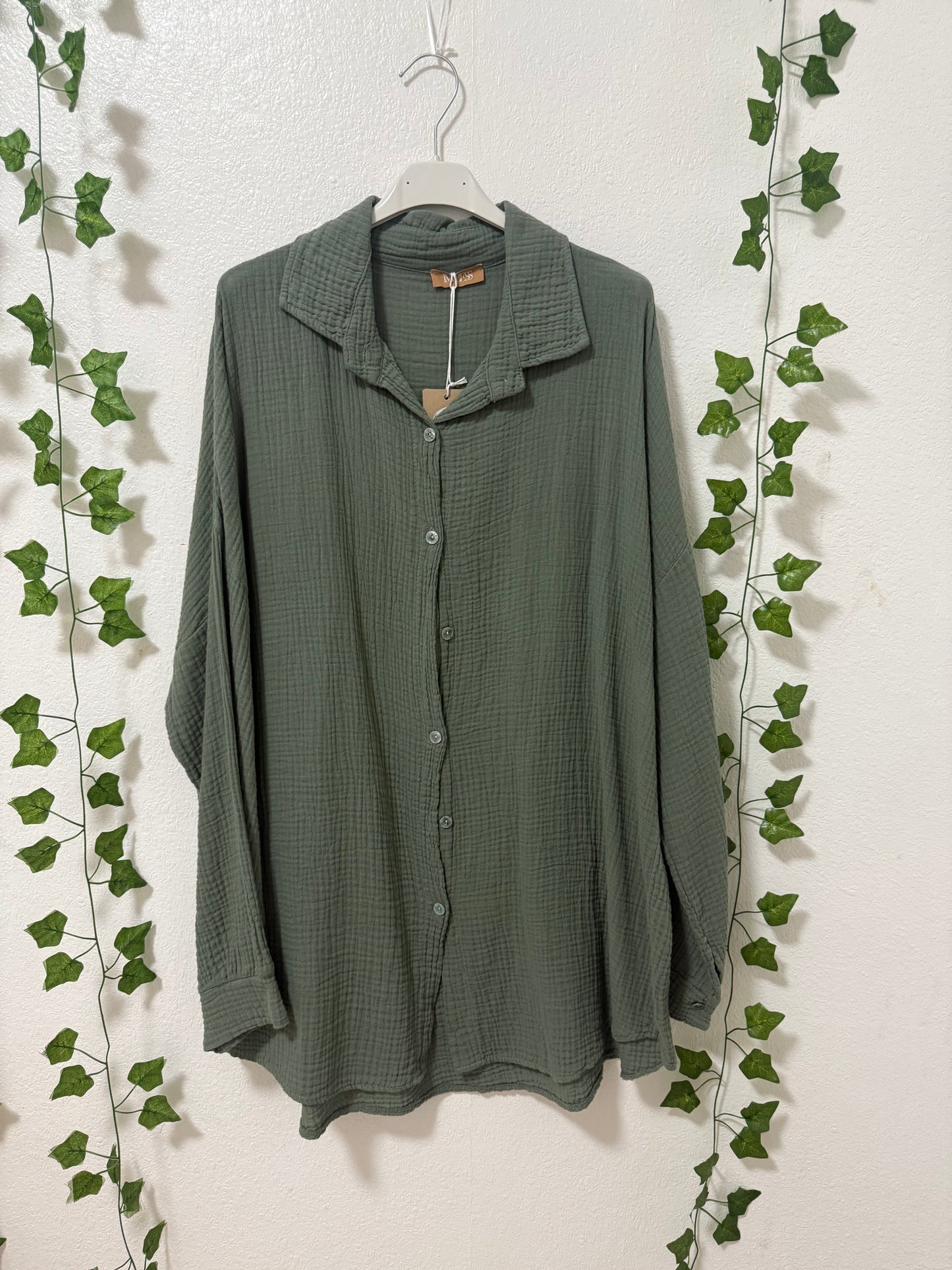 Musselin Bluse Khaki