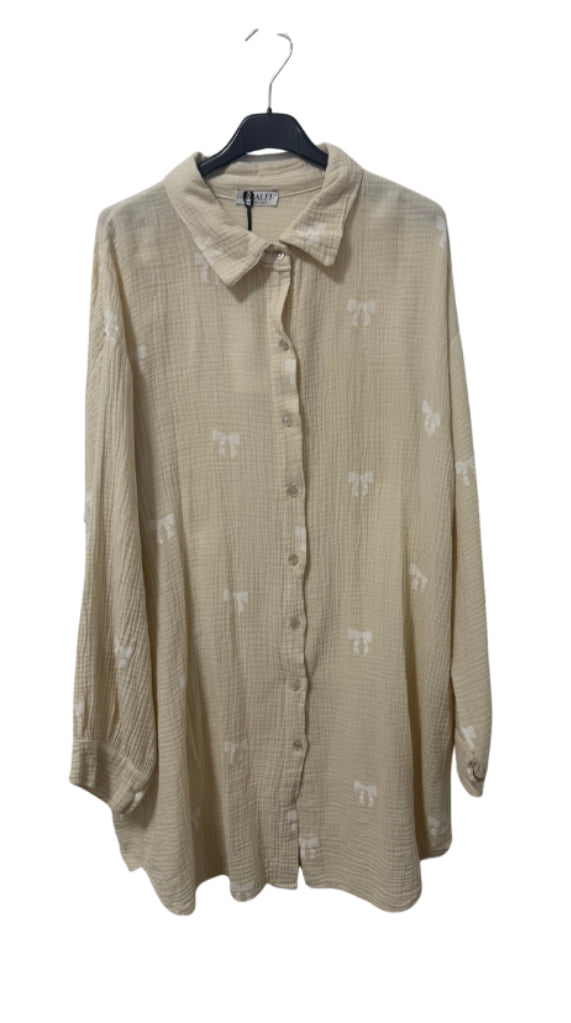 Musselin Bluse mit Schleifenmuster