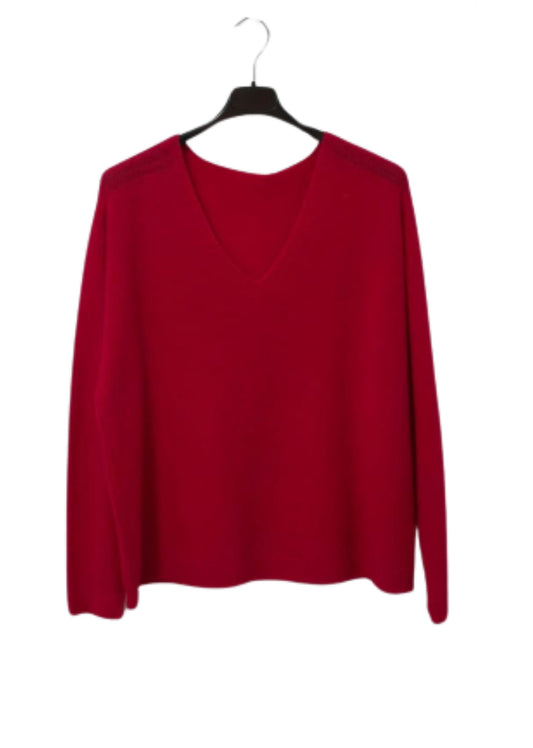 Kurzer Pullover mit V-Ausschnitt