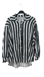 Mussselin Bluse gestreift (kurz)
