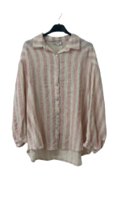 Mussselin Bluse gestreift (kurz)