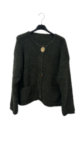 Boucle Strickjacke mit gestanzten Knöpfen*SUPERSALE*
