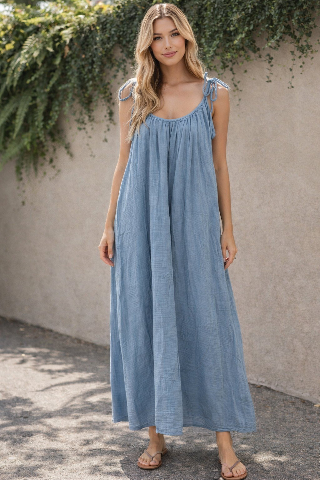 Maxikleid Musselin Versch.-Farben