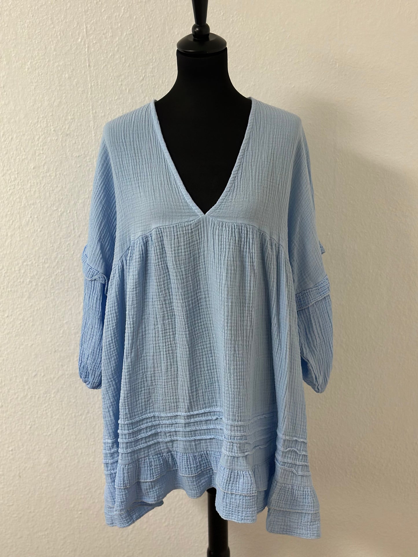 Musselin Rüschen Kleid -Versch.Farben