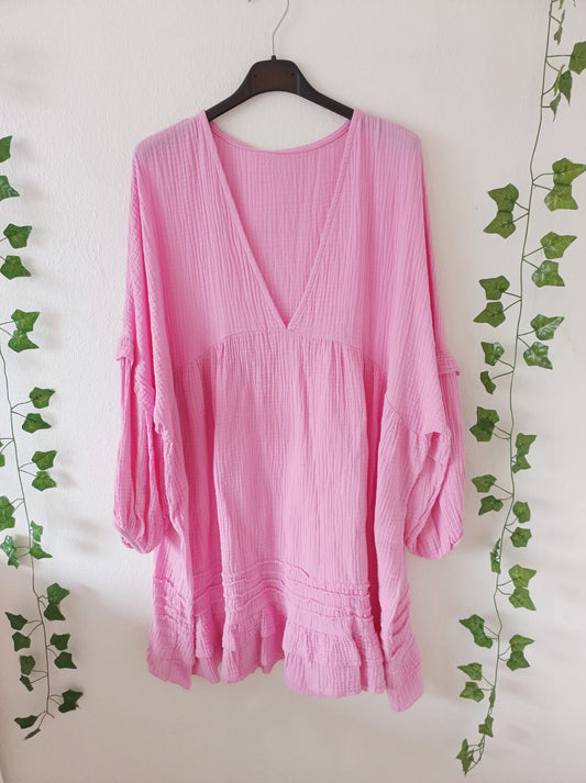 Musselin Rüschen Kleid -Versch.Farben
